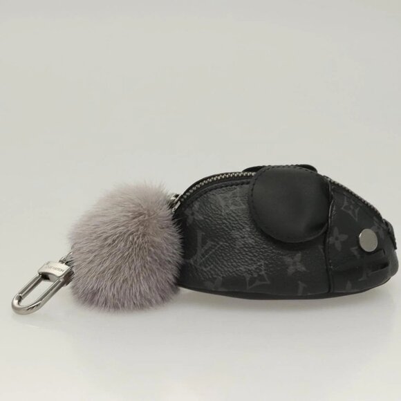 LOUIS VUITTON Monogram Eclipse LV Chinchilla Coin Purse M00962 LV Auth 133207 - Picture 7 of 16